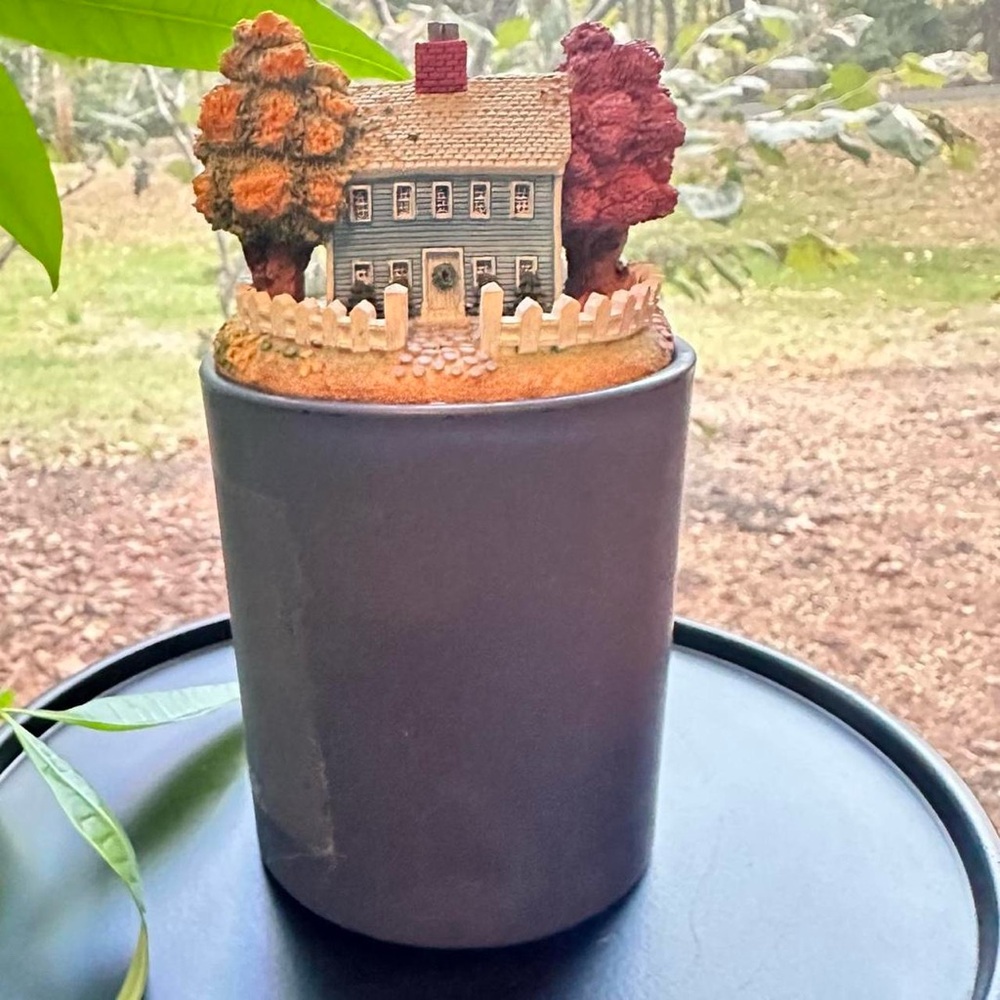 Yankee Candle Colonial Home Votive Candle Topper, fairy garden decor cottage